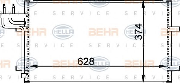 8FC 351 301-731 BEHR+HELLA+SERVICE Condenser, air conditioning