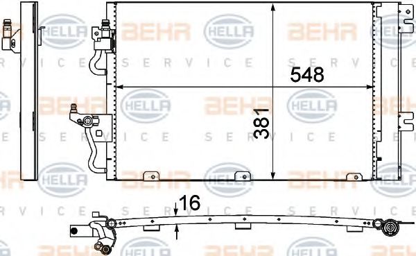 8FC 351 301-761 BEHR+HELLA+SERVICE Condenser, air conditioning