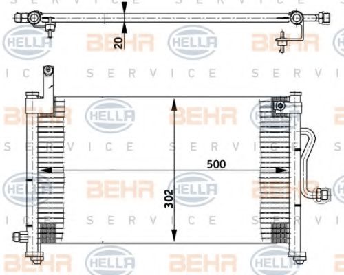 8FC 351 302-091 BEHR+HELLA+SERVICE Condenser, air conditioning