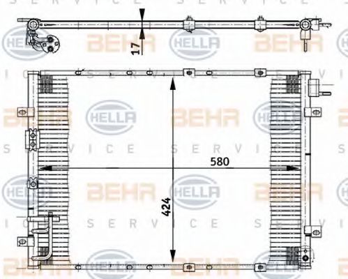 8FC 351 302-141 BEHR+HELLA+SERVICE Air Conditioning Condenser, air conditioning