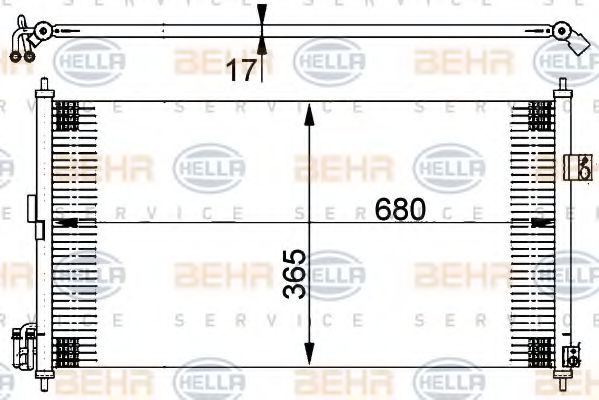 8FC 351 302-251 BEHR+HELLA+SERVICE Air Conditioning Condenser, air conditioning