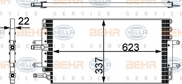 8FC 351 302-421 BEHR+HELLA+SERVICE Condenser, air conditioning