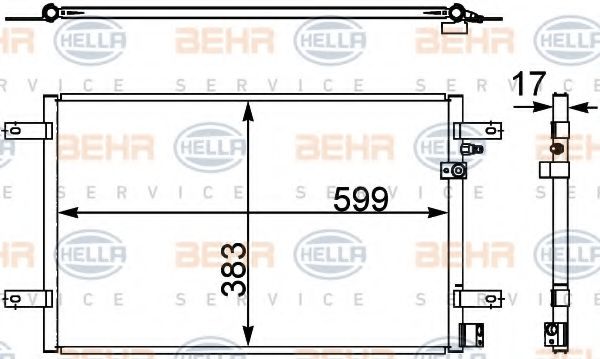 8FC 351 302-451 BEHR+HELLA+SERVICE Condenser, air conditioning
