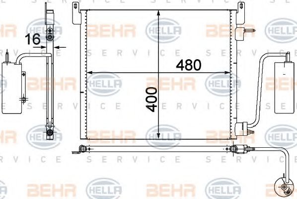 8FC 351 302-541 BEHR+HELLA+SERVICE Air Conditioning Condenser, air conditioning