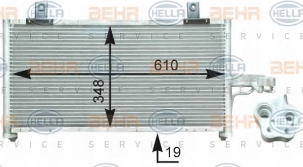 8FC 351 302-741 BEHR+HELLA+SERVICE Condenser, air conditioning