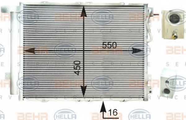 8FC 351 303-061 BEHR+HELLA+SERVICE Air Conditioning Condenser, air conditioning