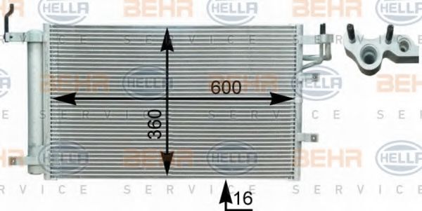 8FC 351 303-081 BEHR+HELLA+SERVICE Condenser, air conditioning