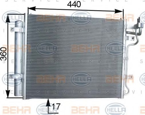 8FC 351 303-121 BEHR+HELLA+SERVICE Air Conditioning Condenser, air conditioning