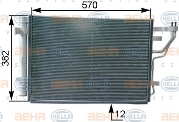 8FC 351 303-211 BEHR+HELLA+SERVICE Condenser, air conditioning