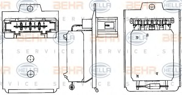 9ML 351 303-261 BEHR+HELLA+SERVICE Resistor, interior blower