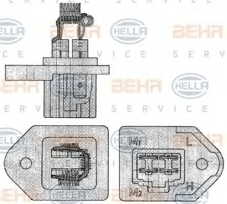 9ML 351 303-301 BEHR+HELLA+SERVICE Resistor, interior blower