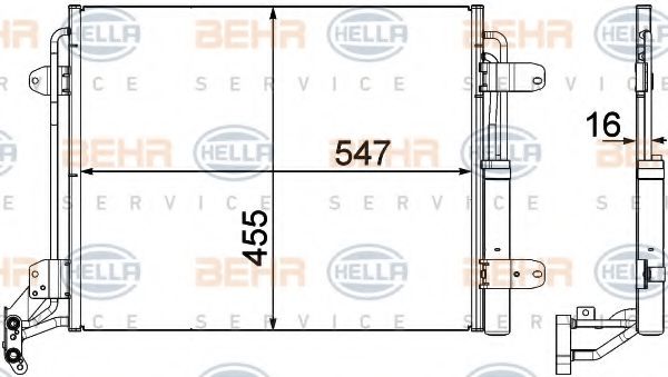 8FC 351 303-461 BEHR+HELLA+SERVICE Condenser, air conditioning
