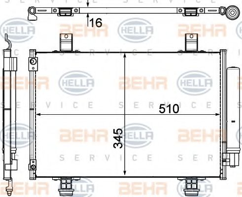 8FC 351 303-491 BEHR+HELLA+SERVICE Condenser, air conditioning