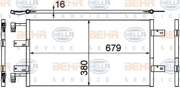 8FC 351 303-591 BEHR+HELLA+SERVICE Klimaanlage Kondensator, Klimaanlage