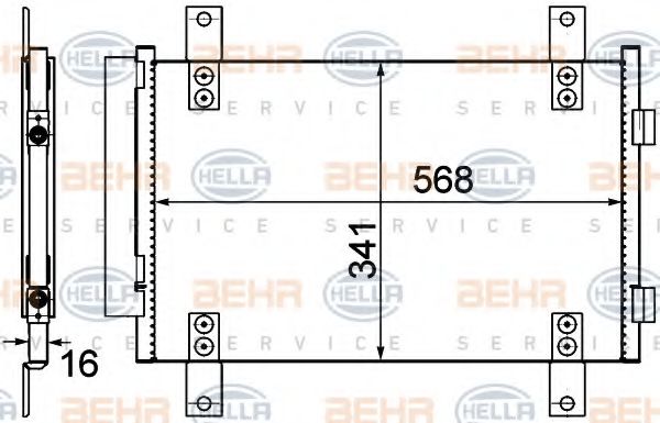 8FC 351 303-611 BEHR+HELLA+SERVICE Condenser, air conditioning
