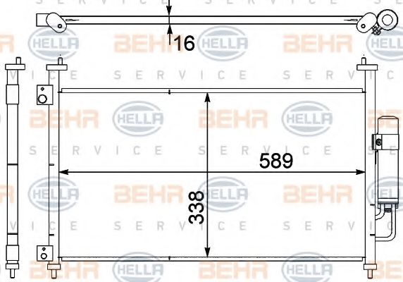 8FC 351 303-641 BEHR+HELLA+SERVICE Condenser, air conditioning