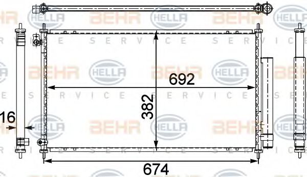 8FC 351 303-681 BEHR+HELLA+SERVICE Condenser, air conditioning