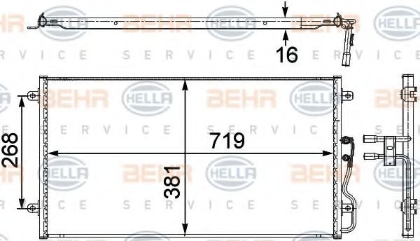 8FC 351 303-701 BEHR+HELLA+SERVICE Condenser, air conditioning