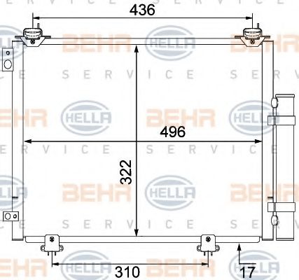 8FC 351 304-221 BEHR+HELLA+SERVICE Air Conditioning Condenser, air conditioning