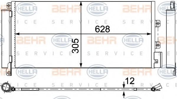 8FC 351 304-251 BEHR+HELLA+SERVICE Condenser, air conditioning