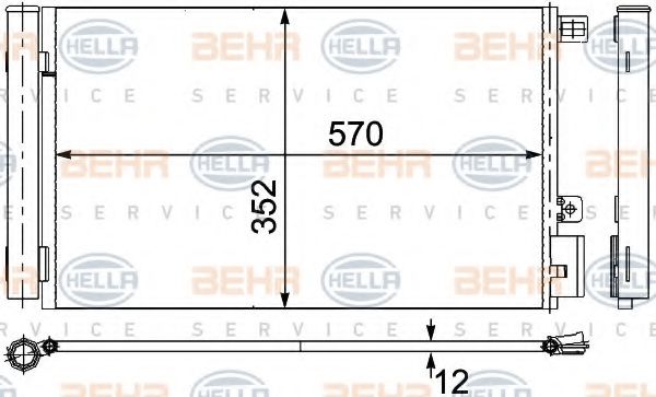 8FC 351 304-261 BEHR+HELLA+SERVICE Condenser, air conditioning