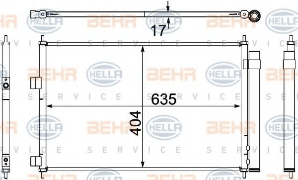 8FC 351 304-341 BEHR+HELLA+SERVICE Condenser, air conditioning