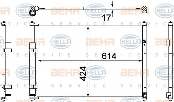 8FC 351 304-351 BEHR+HELLA+SERVICE Condenser, air conditioning