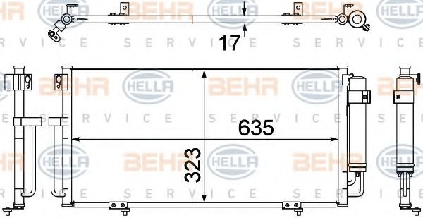 8FC 351 304-391 BEHR+HELLA+SERVICE Condenser, air conditioning