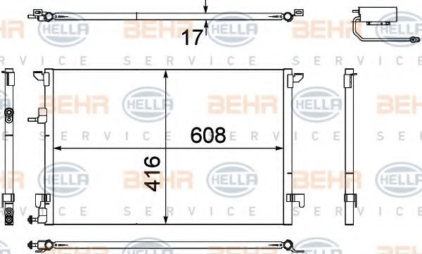 8FC 351 304-471 BEHR+HELLA+SERVICE Condenser, air conditioning