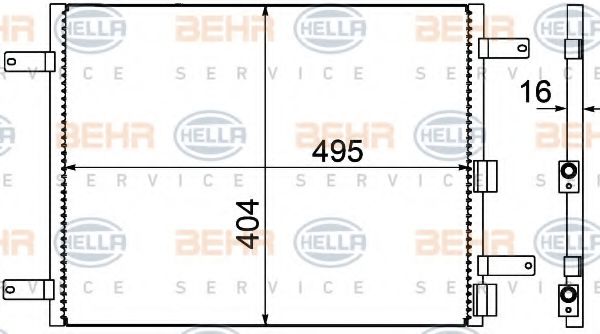 8FC 351 305-021 BEHR+HELLA+SERVICE Condenser, air conditioning