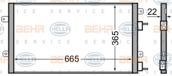 8FC 351 305-101 BEHR+HELLA+SERVICE Condenser, air conditioning