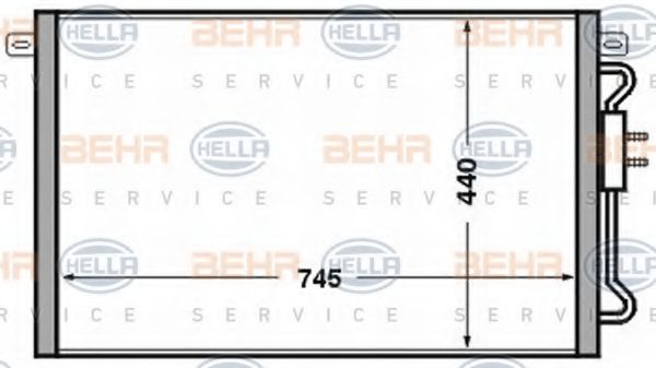 8FC 351 305-191 BEHR+HELLA+SERVICE Condenser, air conditioning