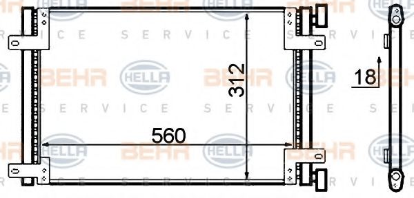 8FC 351 305-411 BEHR+HELLA+SERVICE Condenser, air conditioning