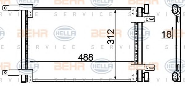 8FC 351 305-421 BEHR+HELLA+SERVICE Condenser, air conditioning