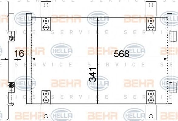 8FC 351 305-551 BEHR+HELLA+SERVICE Condenser, air conditioning