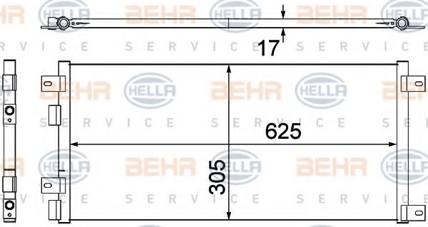 8FC 351 305-681 BEHR+HELLA+SERVICE Condenser, air conditioning