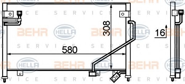 8FC 351 306-111 BEHR+HELLA+SERVICE Air Conditioning Condenser, air conditioning