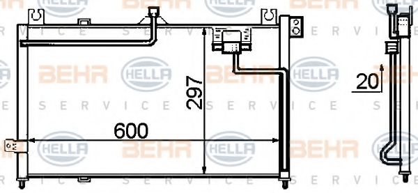 8FC 351 306-121 BEHR+HELLA+SERVICE Condenser, air conditioning
