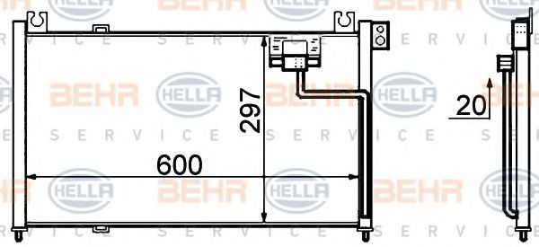 8FC 351 306-141 BEHR+HELLA+SERVICE Condenser, air conditioning