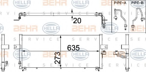 8FC 351 306-341 BEHR+HELLA+SERVICE Condenser, air conditioning