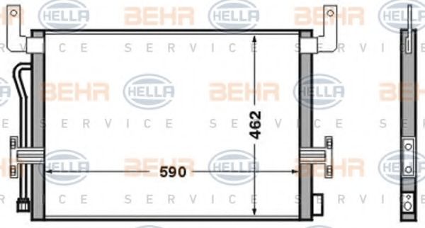 8FC 351 306-521 BEHR+HELLA+SERVICE Condenser, air conditioning