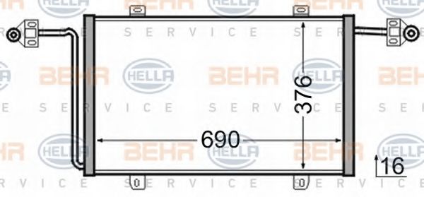 8FC 351 306-541 BEHR+HELLA+SERVICE Condenser, air conditioning