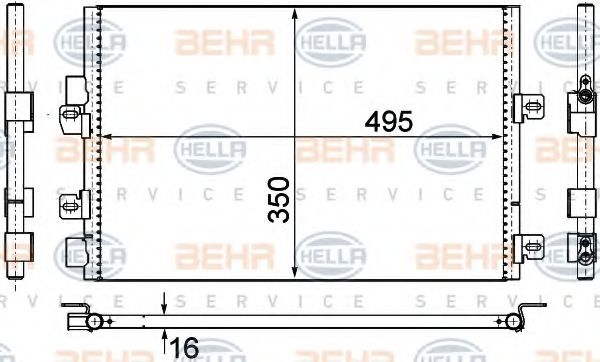 8FC 351 306-611 BEHR+HELLA+SERVICE Air Conditioning Condenser, air conditioning
