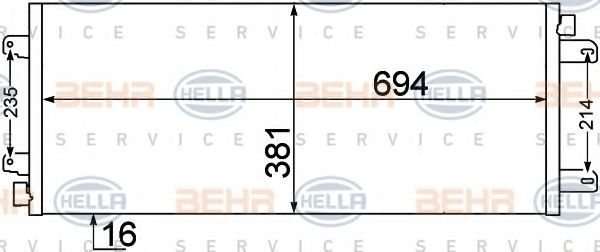 8FC 351 306-651 BEHR+HELLA+SERVICE Condenser, air conditioning