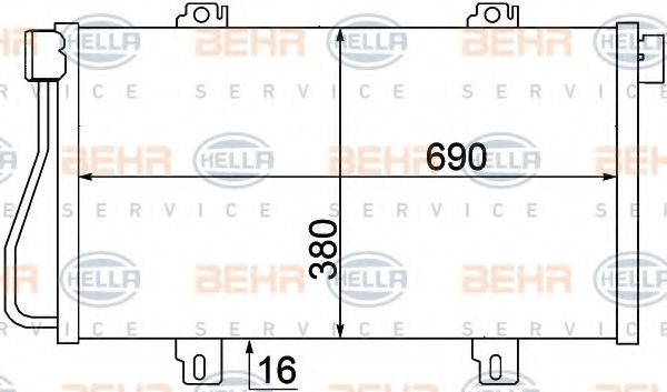 8FC 351 306-681 BEHR+HELLA+SERVICE Condenser, air conditioning