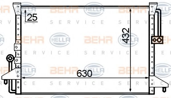 8FC 351 307-141 BEHR+HELLA+SERVICE Air Conditioning Condenser, air conditioning