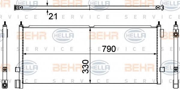 8FC 351 307-311 BEHR+HELLA+SERVICE Air Conditioning, universal Condenser, air conditioning