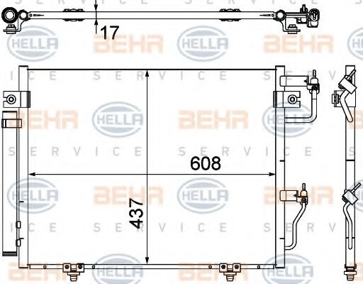 8FC 351 307-371 BEHR+HELLA+SERVICE Condenser, air conditioning