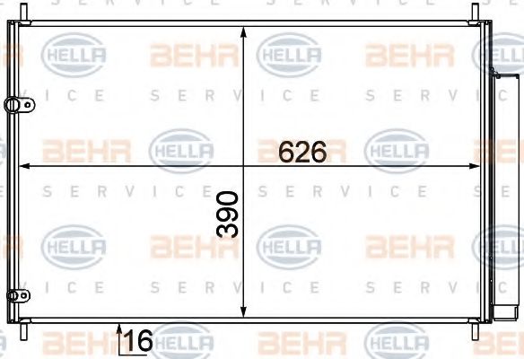 8FC 351 307-581 BEHR+HELLA+SERVICE Condenser, air conditioning
