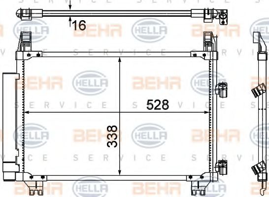 8FC 351 307-661 BEHR+HELLA+SERVICE Condenser, air conditioning